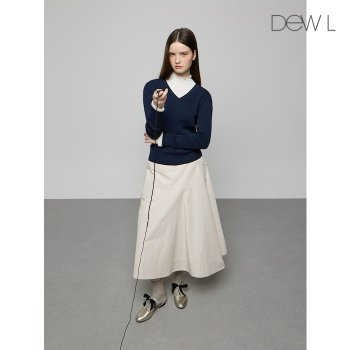 듀엘 브이넥 골지 풀오버 NY_D251KSK202_이미지