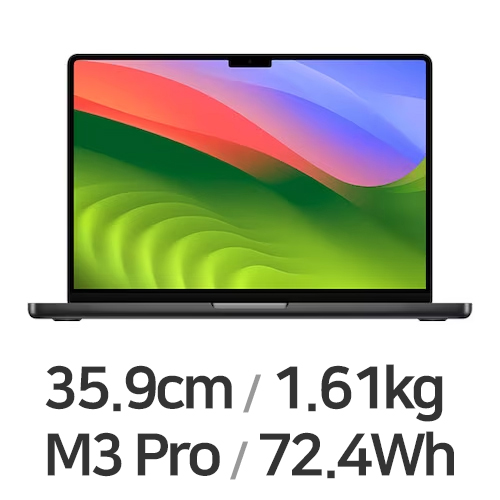 M3프로 12코어 CPU, 18코어 GPU 블랙
