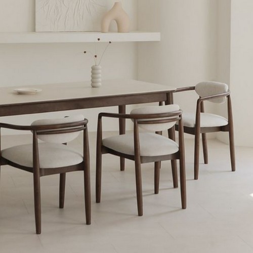 40피트 오엔 러버 원목 포세린 세라믹 식탁 1800 (의자별도)_이미지