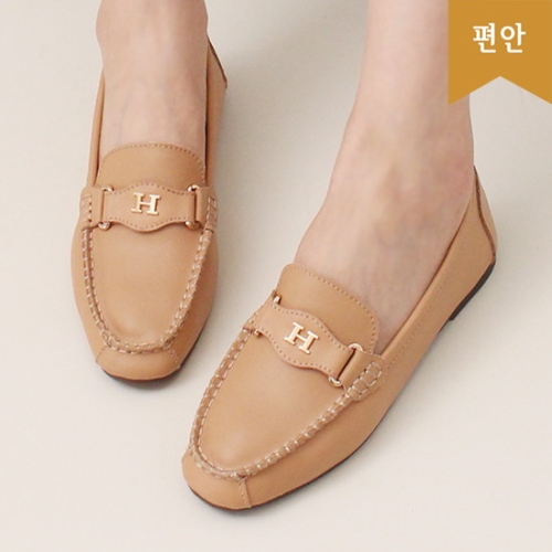 호박슈즈  /호박슈즈 1cm 소가죽 고무창 에이치 로퍼 111493