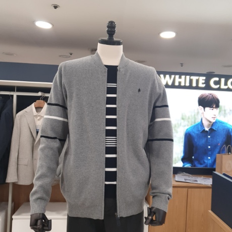 올젠 배색 니트집업 가디건 ZOE1EC1307