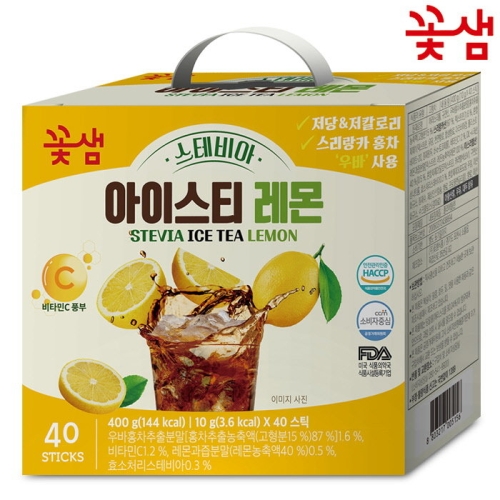꽃샘식품 꽃샘 스테비아 아이스티 레몬 40개입 [1개]