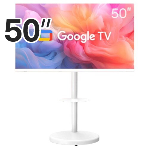 삼탠바이미 50UHD QLED 화이트 스마트 AI 구글3.0 이동형 패키지