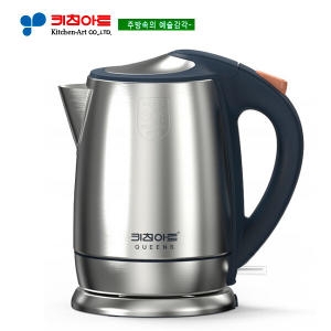키친아트 스텐레스304 퀸즈 무선전기포트 1.8L 네이비 전기무선주전자 무선주전자_이미지