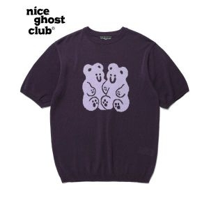 나이스고스트클럽 구미 베어 써머 니트 하프 티 퍼플 NG2CSUK631A NICEGHOSTCLUB_이미지