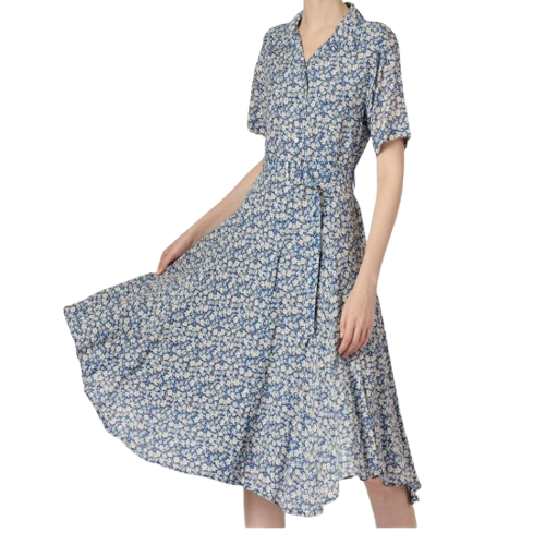  BCBG 여성 플라워 반팔 원피스 B4M4O686