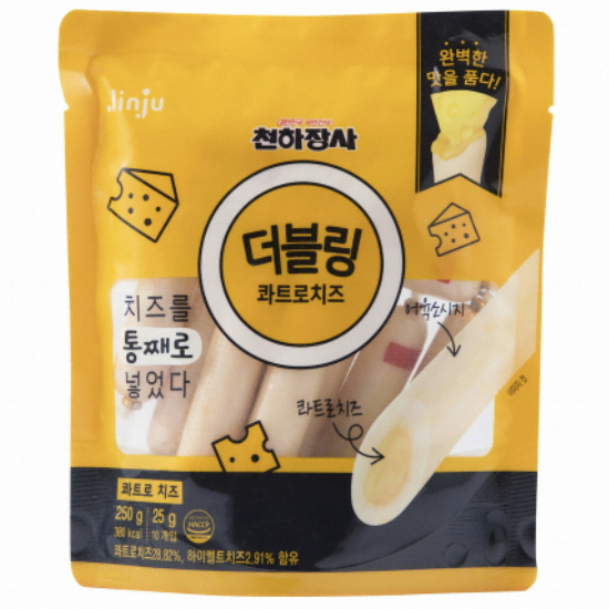 진주햄 천하장사 더블링 콰트로치즈 10개입 250g (1개)_이미지