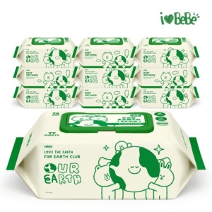 라인프렌즈 그린 물티슈 캡형 77매