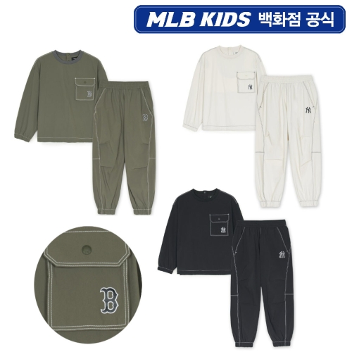 MLB키즈 베이직 아웃도어 우븐 맨투맨 세트 (7AS2B0151)_이미지