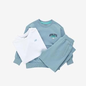 뉴발란스 M 키즈트레이닝세트 PQC NK9YE1106U-51 Essential_ 스케이트보드 일러스트 3PCS 맨투맨 셋업_이미지