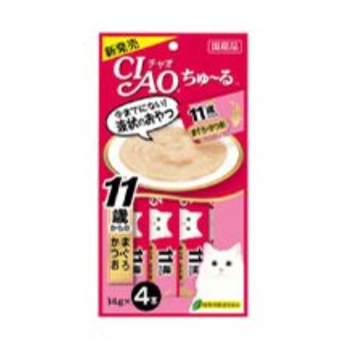 이나바 캣 챠오츄르 참치&가다랑어 11세 이상 노묘용 SC-74 56g (14g x 4p)이미지입니다. 누르면 해당 게시물로 새창이동합니다.