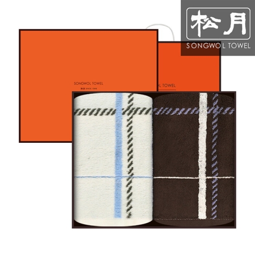 송월타월 카운테스마라 체크40 선물세트 (2장)_이미지