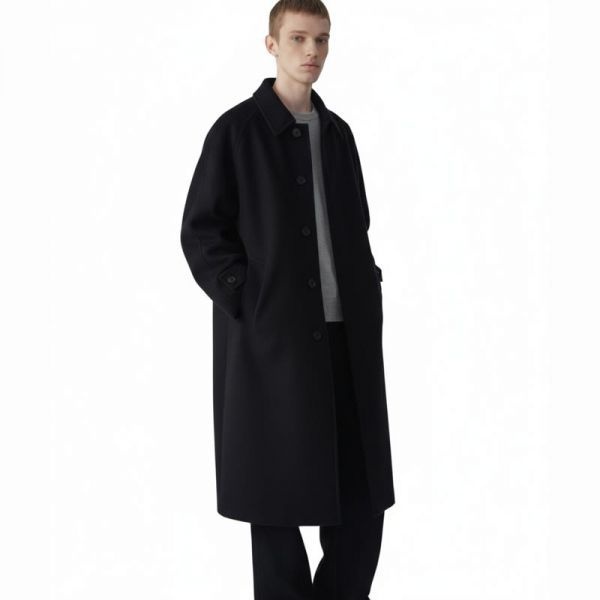 무신사 스탠다드 MUSINSA STANDARD FORTEX 펠트 오버사이즈 발마칸 코트 네이비 MMECT9D01-NA 1244600_이미지