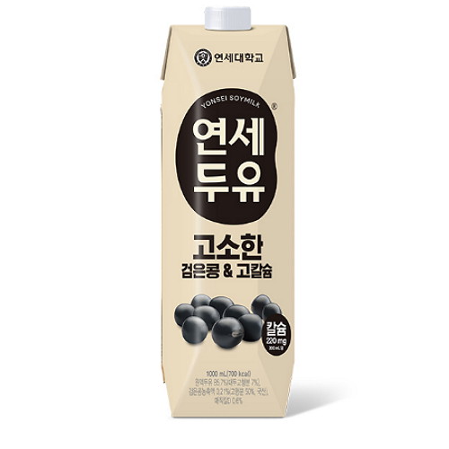 연세유업 고소한 검은콩&고칼슘 두유 1L (12개)_이미지