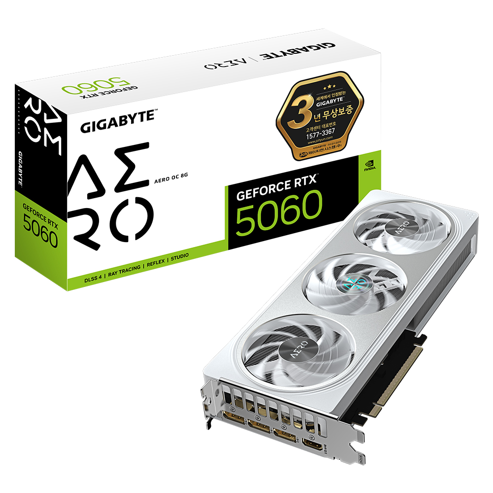 GIGABYTE 지포스 RTX 5060 AERO OC D7 8GB 제이씨현이미지입니다. 누르면 해당 게시물로 새창이동합니다.