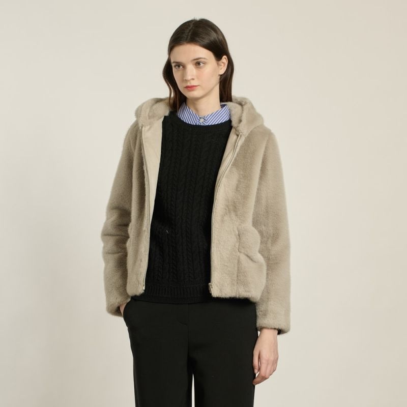 BCBG 후드 포우퍼 자켓 B5D9Y984