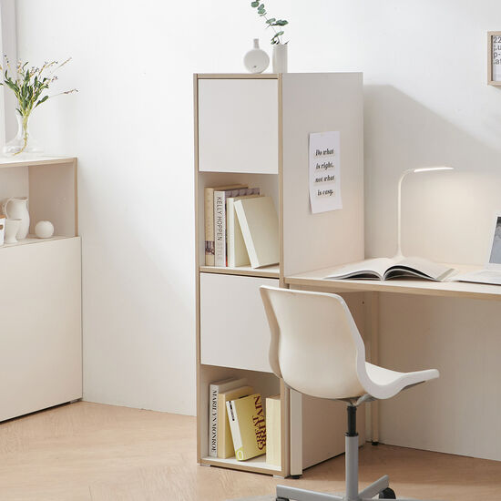 우아미가구 무닌 다용도 4단 도어 책장 (40cm)_이미지