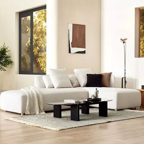 자코모 뉴웨이 모듈 오픈 데이베드 카우치형 젠위브 패브릭 소파 4인용