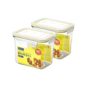 글라스락 클래식 옐로우에디션 직사각 도어포켓 1000ml (2개)_이미지