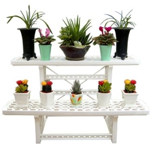 둘더스 플라워 2단 화분정리대/이동식 물받이 화분받침/선반_이미지