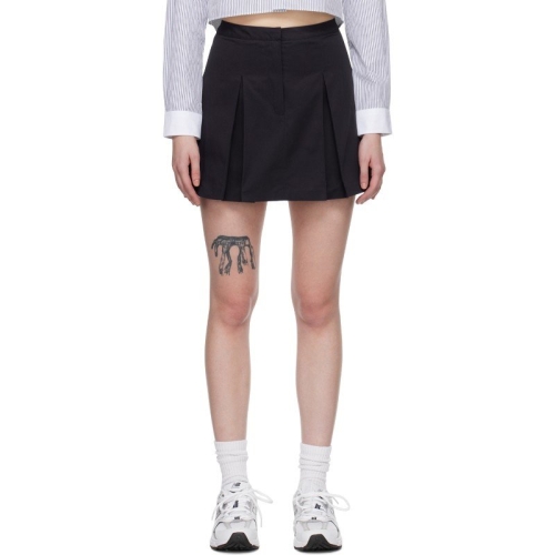 스포티앤리치 네이비 세리프 미니 스커트 SKAW238NA Navy