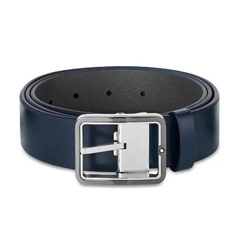 몽블랑 리버서블 사각 핀버클 벨트 다크 블루/그레이 147207784