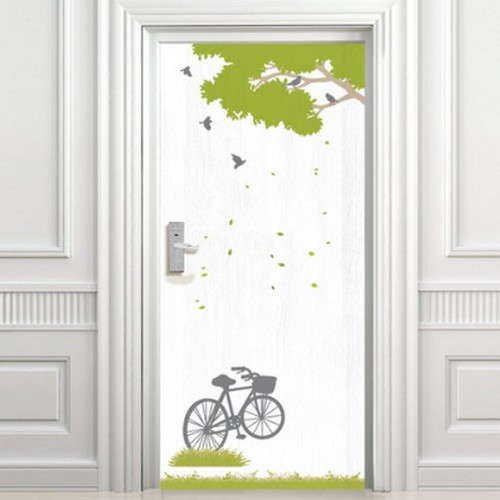 수풀 현관문 시트지 자연이 머무는 풍경과 나무 NDS57 (95.5cm x 210cm)_이미지