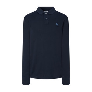 LF 헤지스 네이비 단색 면혼방 긴팔카라티셔츠 WHTS4D432N2_이미지