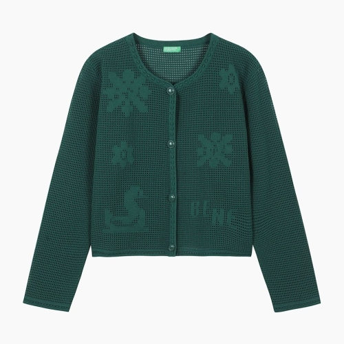 베네통 메쉬 꽃 니트가디건 BAKC51531_이미지