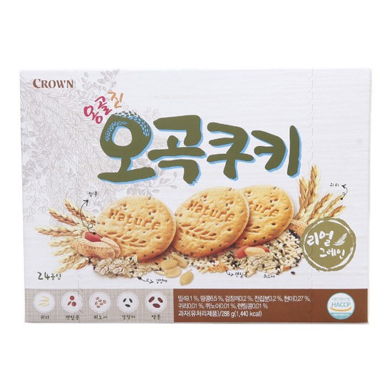 크라운제과 옹골진 오곡쿠키 24개입 288g (12개)_이미지