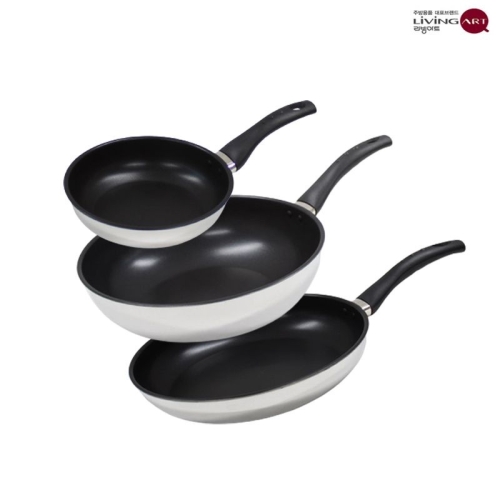 리빙아트 디오바코 IH 스텐 프라이팬 3종 D (팬20,30+웍30)