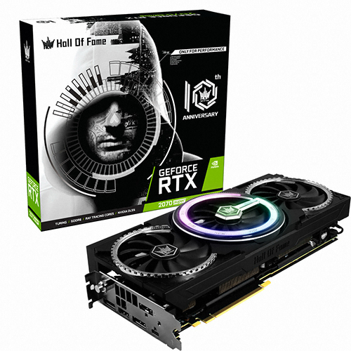 갤럭시 GALAX 지포스 RTX 2070 SUPER Hall Of Fame D6 8GB 10th Anniversary BLACK Edition
