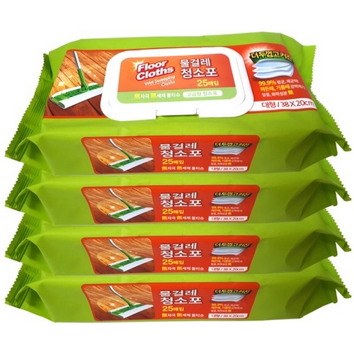 샤인 고급형 물걸레 청소포 대형 25매 (4개)_이미지