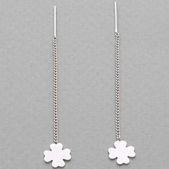 제이로렌 행운의 클로버 실버 귀걸이 M01334_이미지