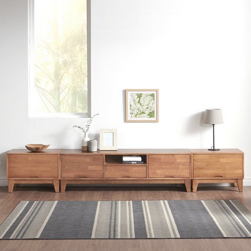 바우미스트 발트 1단 원목 거실장세트 2700