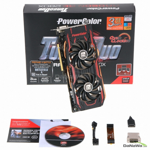 PowerColor �󵥿� R9 280X TurboDuo OC D5 3GB ��Ʋ�ʵ�4 ������ KPC