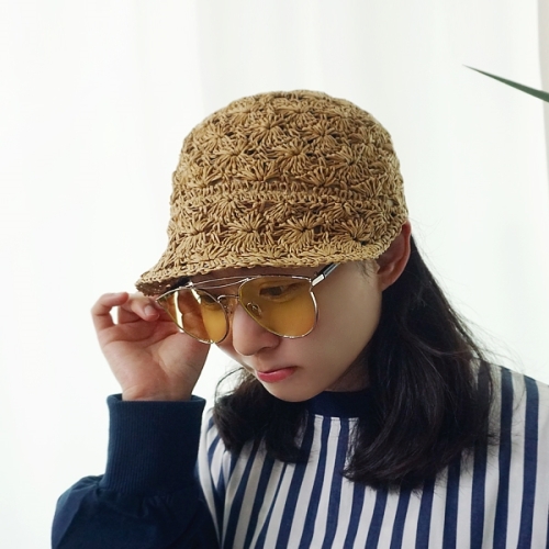 앞머리 썸머 밀짚 패턴 와이어챙 야구모자 n426