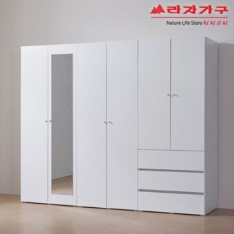 라자가구 비바 키큰 모노 실속형 옷장세트 2400