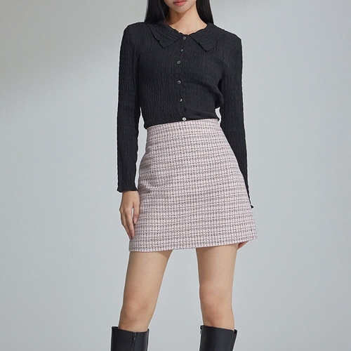 미쏘 트위드 A라인 미니 스커트 MIWWHC901G-T_이미지