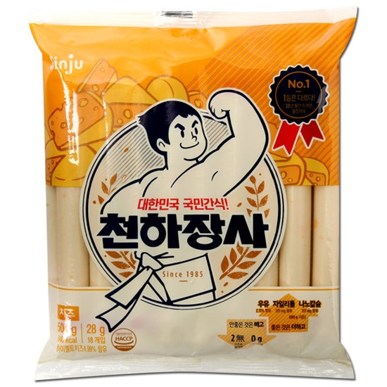 진주햄 천하장사 치즈 18개입 504g (1개)