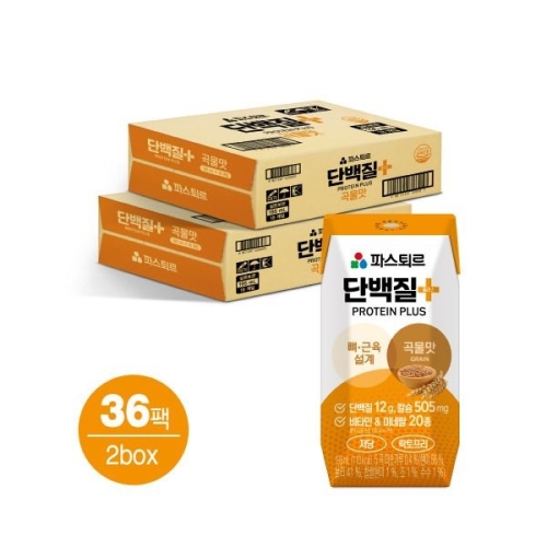 파스퇴르 단백질 플러스 곡물맛 195ml (36개)_이미지