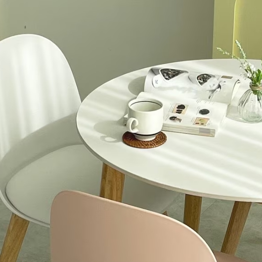 모튼 원목 원형 포세린 세라믹 식탁 850