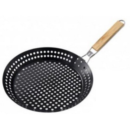 캠핑문 핸들폴딩 코팅 타공후라이팬 구멍팬 바베큐팬