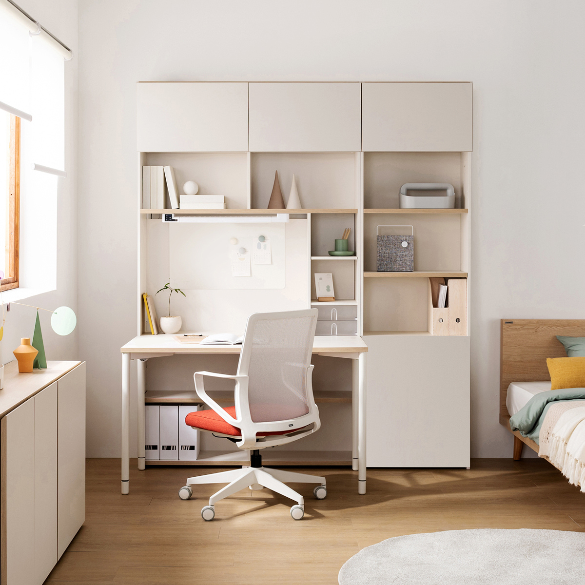 하움 오브제 6단 학생 책상세트+도어+조명