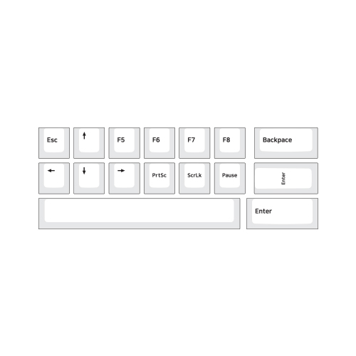 SPM PBT 이중사출 컬러 포인트키캡 16키 화이트