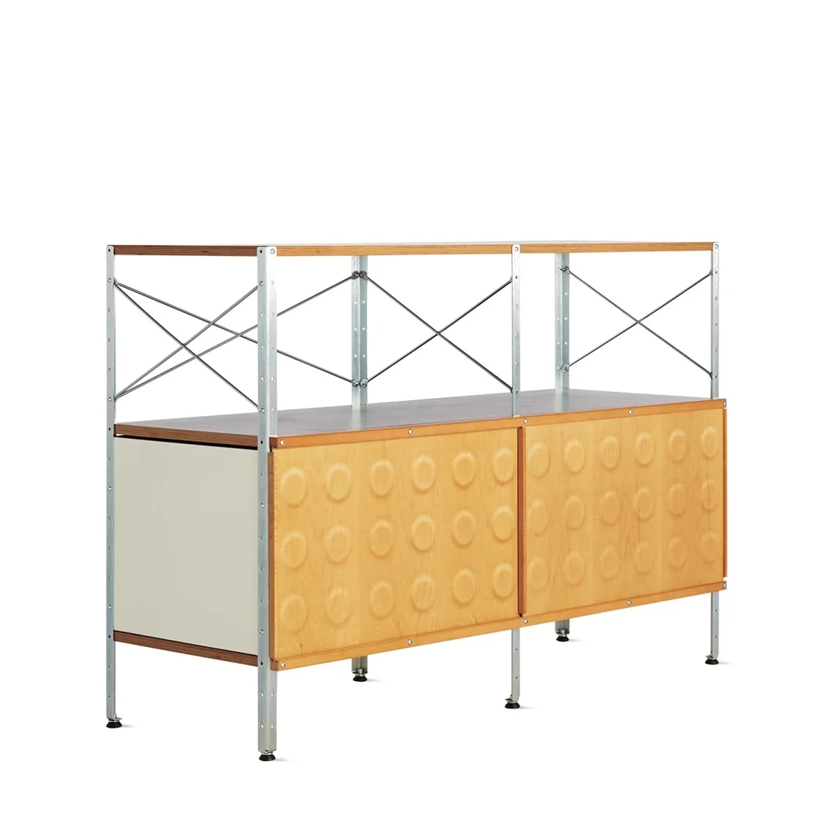 허먼밀러 eames storage unit 2X2 with doors natural-zinc frame