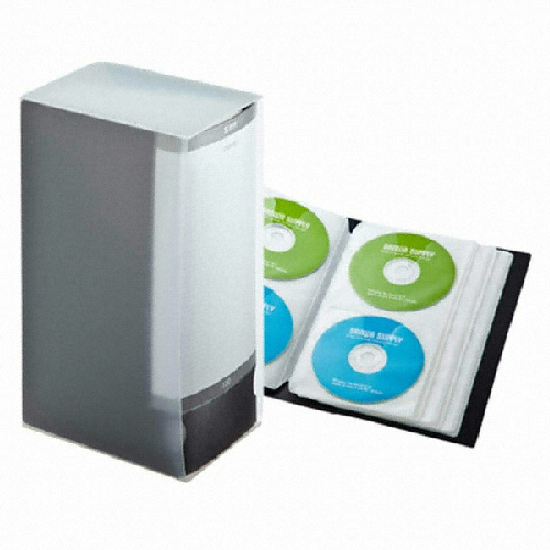 산와서플라이 파일형 CD/DVD 케이스 72매 (블랙)_이미지