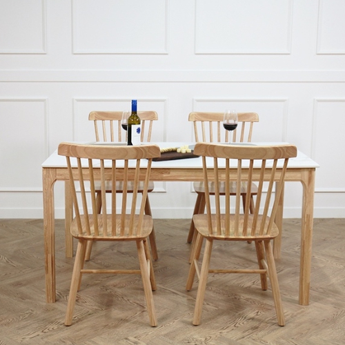 디자이너스룸 레나타 원목 세라믹 식탁 1400 (코지의자4개)_이미지