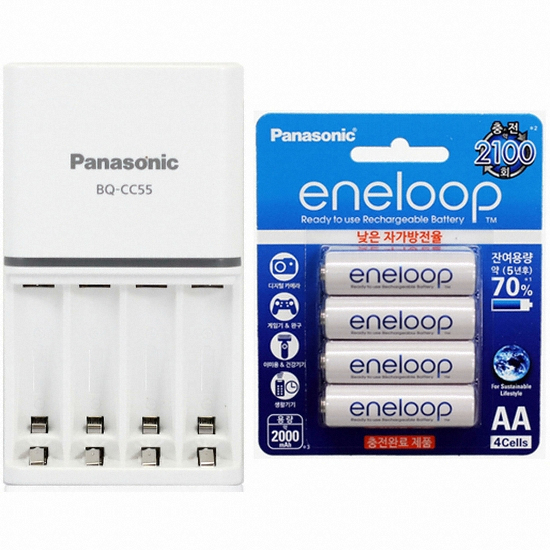 파나소닉 BQ-CC55 충전기 + 에네루프 AA 4알이미지입니다. 누르면 해당 게시물로 새창이동합니다.