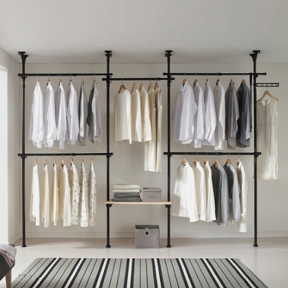 롯데알미늄 이지온 국민튼튼 고급목재선반 행거 EOB-406MG